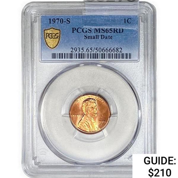 1970-S Lincoln Memorial Cent PCGS MS65