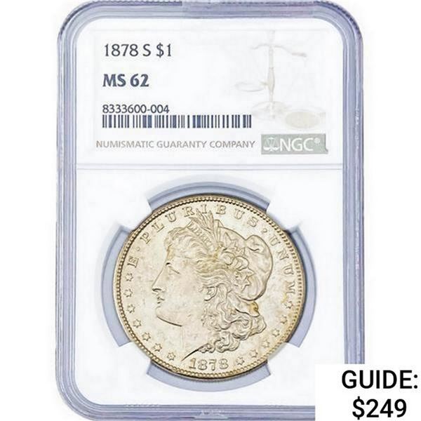 1878-S Morgan Silver Dollar NGC MS62