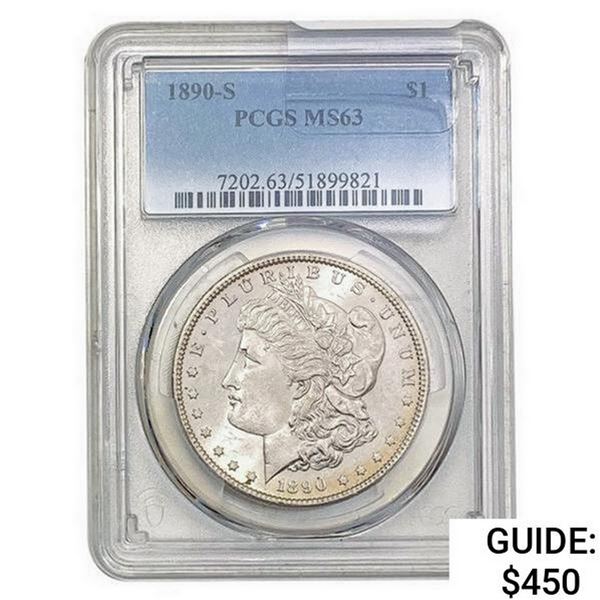 1890-S Morgan Silver Dollar PCGS MS63