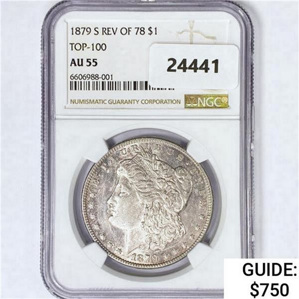 1879-S Morgan Silver Dollar NGC AU55 Rev 78