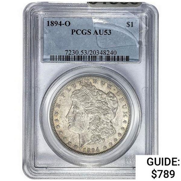 1894-O Morgan Silver Dollar  AU53
