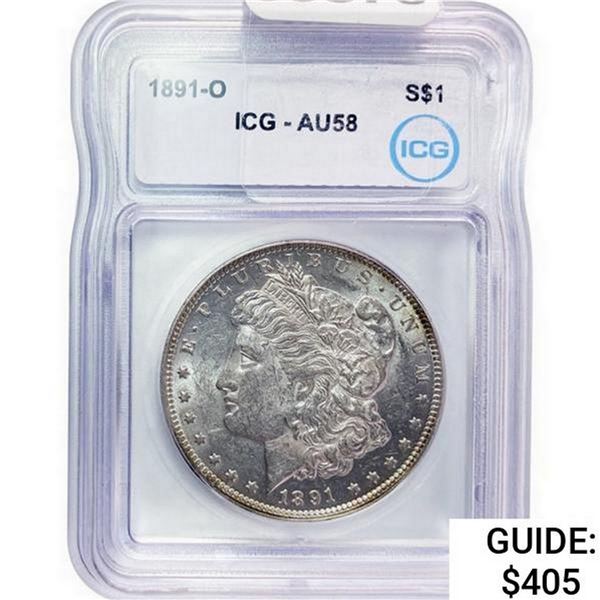 1891-O Morgan Silver Dollar ICG AU58