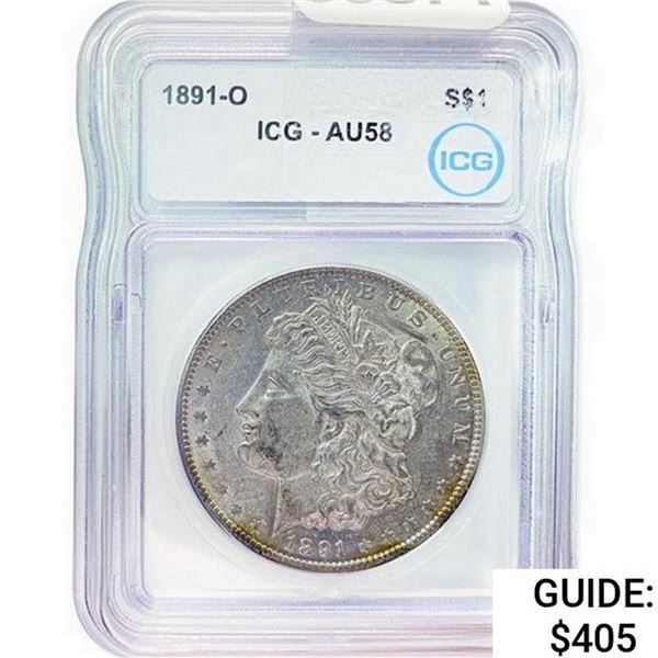 1891-O Morgan Silver Dollar ICG AU58
