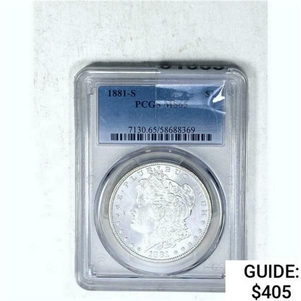 1881-S Morgan Silver Dollar  MS65