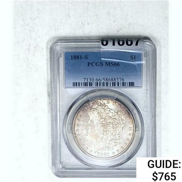 1881-S Morgan Silver Dollar  MS66