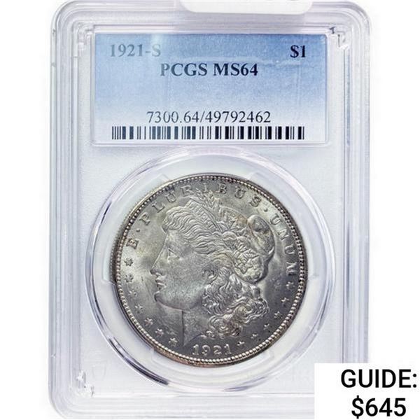 1921-S Morgan Silver Dollar PCGS MS64