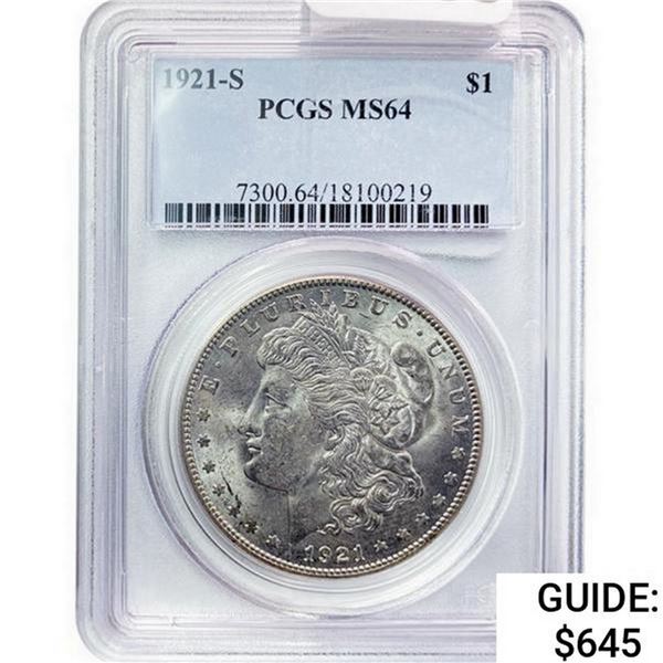 1921-S Morgan Silver Dollar PCGS MS64