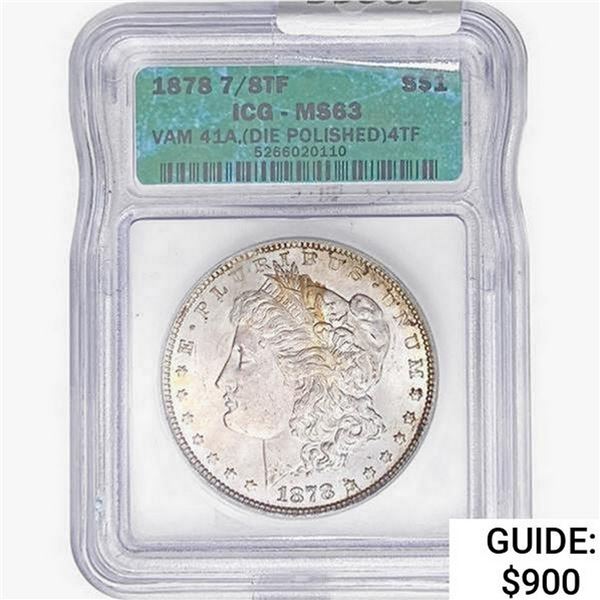 1878 7/8TF Morgan Silver Dollar ICG MS63 VAM41A