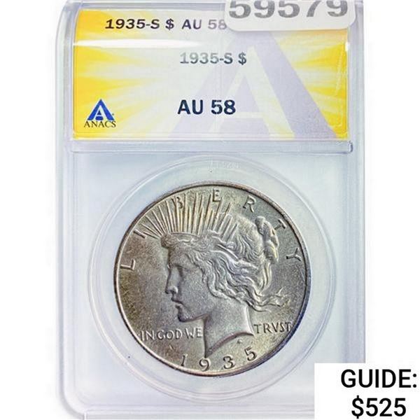 1935-S Silver Peace Dollar ANACS AU58