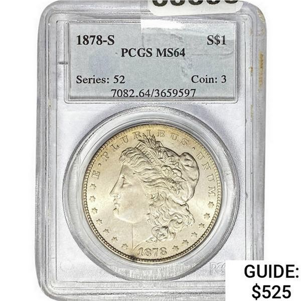 1878-S Morgan Silver Dollar  MS64
