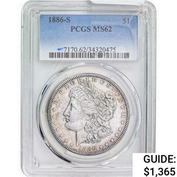 1886-S Morgan Silver Dollar PCGS MS62