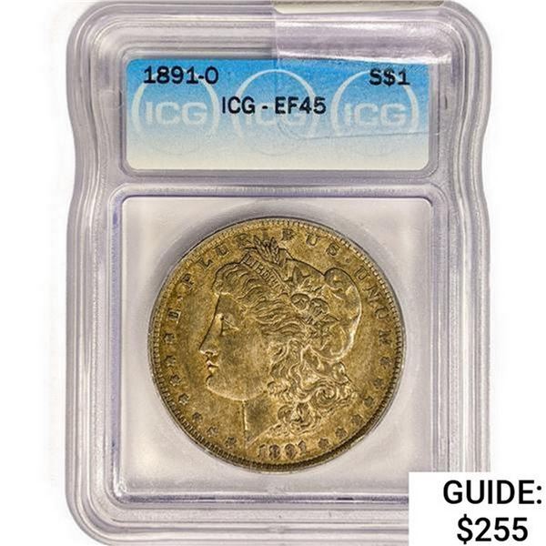 1891-O Morgan Silver Dollar ICG EF45