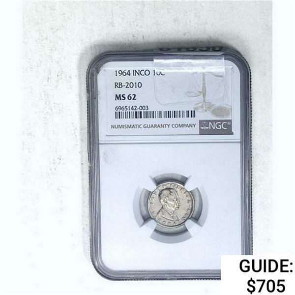 1964 10C Paul D. Merica Laboratory  MS62 RB