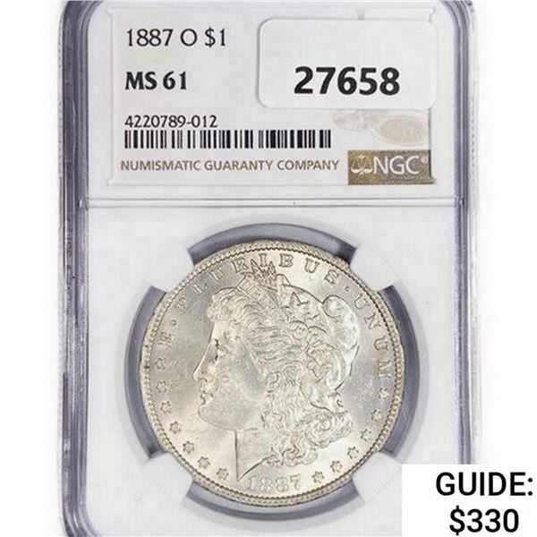 1887-O Morgan Silver Dollar NGC MS61