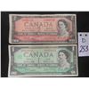 Image 1 : 2 Canadian Low Serial Number Bills, 1867-1967 1 Dollar and