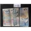 Image 1 : 3 Canadian 5 Dollar Bills 1979,1986,2002