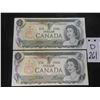 Image 1 : 2 Canadian 1973 1 Dollar Bills