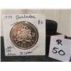 Image 1 : 1974 .800 Silver Barbados 5 Dollars 31.1Grams