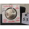 Image 1 : 1970 .720 Silver 25Grams 10 Gulden Netherlands