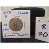 Image 1 : 1875 B Germany 1 Mark 90% Silver