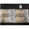 Image 1 : 4 Uncirculated Bank Of Canada 1973 Dollar Consective Numbers