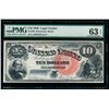 Image 1 : 1880 $10 Jackass Legal Tender Note PMG 63EPQ