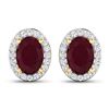 Image 1 : 14KT Yellow Gold 1.7ctw Ruby and Diamond Earrings