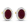 Image 3 : 14KT Yellow Gold 1.7ctw Ruby and Diamond Earrings