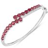Image 1 : Rhodium Plated 7.48ctw Ruby Bracelet