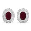 Image 1 : 14KT White Gold 1.7ctw Ruby and Diamond Earrings