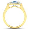 Image 4 : 14KT Yellow Gold 3ct Aquamarine and Diamond Ring