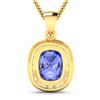 Image 3 : 14KT Yellow Gold 3.1ctw Tanzanite and Diamond Pendant