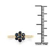 Image 4 : 10KT Yellow Gold 0.45ctw Blue Sapphire and White Diamond Ring