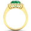 Image 4 : 14KT Yellow Gold 2.85ct Zambian Emerald and Diamond Ring
