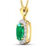Image 2 : 14KT Yellow Gold 2.5ctw Zambian Emerald and Diamond Pendant