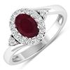 Image 1 : 14KT White Gold 0.85ctw Ruby and Diamond Ring