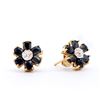 Plated 18KT Yellow Gold 3.05ctw Black Sapphire and Diamond Earrings