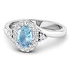 Image 2 : 14KT White Gold 0.51ctw Aquamarine and Diamond Ring