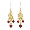 Image 1 : Plated 18KT Yellow Gold and Sterling Silver 2.90ctw Garnet Earrings
