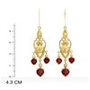 Image 3 : Plated 18KT Yellow Gold and Sterling Silver 2.90ctw Garnet Earrings