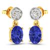 Image 2 : 14KT Yellow Gold 1.24ctw Tanzanite and Diamond Earrings