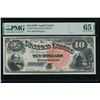 Image 1 : 1880 $10 Jackass Legal Tender Note PMG 65EPQ
