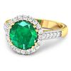 Image 2 : 14KT Yellow Gold 2.75ctw Zambian Emerald and Diamond Ring