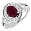 Image 1 : 14KT White Gold 1.5ctw Ruby and Diamond Ring