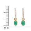 Image 3 : Plated 18KT Yellow Gold and Sterling Silver 2.35ctw Emerald and Diamond Earrings