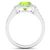 Image 4 : 14KT White Gold 1.6ctw Peridot and Diamond Ring