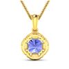 Image 2 : 14KT Yellow Gold 1.99ctw Tanzanite and Diamond Pendant