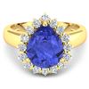 Image 2 : 14KT Yellow Gold 2.97ct Tanzanite and Diamond Ring