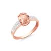 Image 1 : 14KT Rose Gold 1.71ct Morganite and Diamond Ring