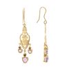 Image 2 : Plated 18KT Yellow Gold and Sterling Silver 2.61ctw Amethyst Earrings